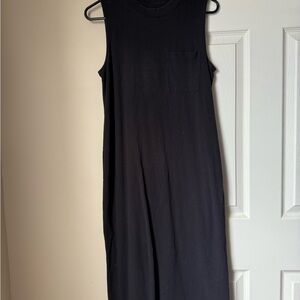 Everlane Black Midi Tank Dress with Chest Pocket